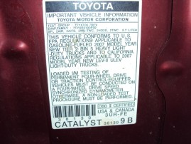 2007 TOYOTA TUNDRA DBLCAB SR5, 5.7L AUTO 2WD, COLOR RED,STK Z15882